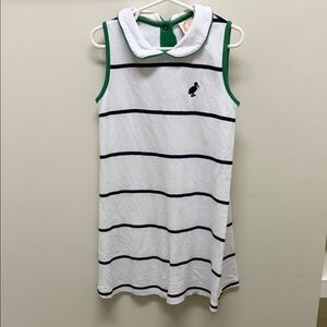 The Beaufort Bonnet Company White and Navy Striped Dress